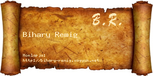 Bihary Remig névjegykártya